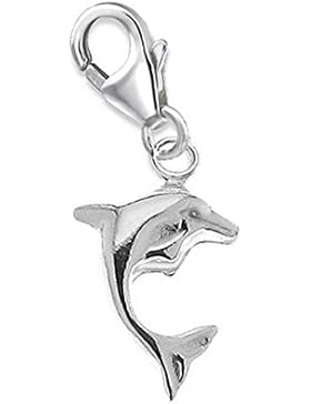 GH1a Delfin Delphin Charm Anhänger 925 Echt Silber Kinder Geschenkidee / ch-022
