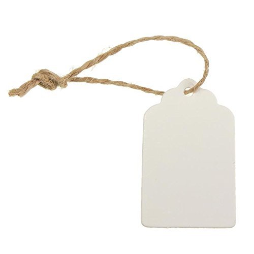 Papieranhänger StillCool 100 x 9 *4.5 cm, Kraftpapier Geschenkanhänger für Hochzeit Geburtstag Geschenke, Gepäck, blanko weiß Preisetiketten Preisschild Schilder Anhänger Kofferanhänger DIY Deko - 3