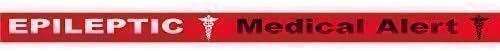 NEW EPILEPTIC Medical Alert (1 x RED WRISTBAND) Epilepsy Band Wristband MEDICAL ALERT – 3 TONE COLOUR BRACELET – 100% Silicone id card Emergency identity rubber permanent ink Debossed bands