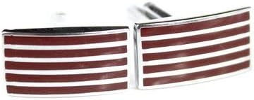 Men's Red Striped Cufflinks