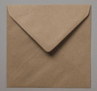 Tiger Cub Lot de 100 enveloppes carrées en papier kraft recyclé Marron moucheté 15,5 cm