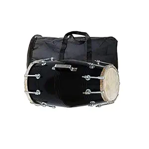 SG MUSICAL - MADE IN INDIA - Wooden Indian Musical Professional Dholak With Carry Bag Instrument Drum Nuts & Bolt 056 SGM001