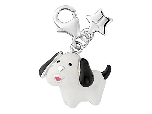Tingle LondonWomens Jewellery SCH285 Silver Enamel White Dog Karab Clasp Charm