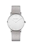 PAUL HEWITT Armbanduhr Sailor Line White Sand aus Edelstahl in Silber mit Alcantaraband in Grau