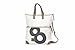 Produktbild 360° Umhängetasche Segeltuchtasche Käjüte Leder weiss, Zahl grau, 41 x 32 x 15 cm, 1803