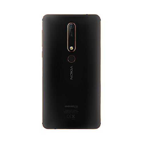 Nokia 6 Dual SIM Smartphone VERSION 2018 - deutsche Ware (5,5 Zoll IPS Full-HD Display, 32GB ROM, 3GB RAM, 16 Megapixel RÃ¼ckkamera + 8MP Frontkamera, LTE, Pure Android 8 Oreo, Schnellladefunktion, MP3 Player, FM Radio, NFC, Wecker) inkl. Displayschutzfolie - schwarz/kupfer [Exklusiv bei Amazon]