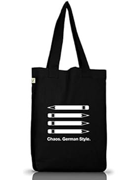 Shirtstreet24, Chaos. German Style. Büro Jutebeutel Stoff Tasche Earth Positive (ONE SIZE)