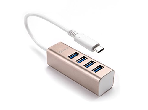 iHarbort USB 3.1 Type C USB-C Typ C auf 4-Port USB 3.0 Hub für die neue MacBook, Chromebook Pixel und andere USB-Typ-C-Gerät, Gold - 2