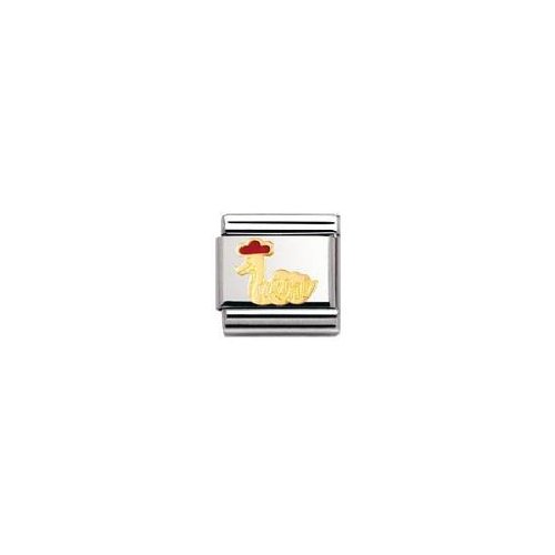 Nomination Composable Classic SYMB. U.K. Edelstahl, Email und 18K-Gold (Nessie) 030250