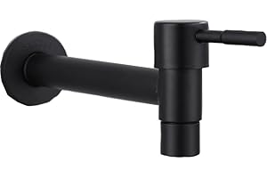 DILIREBA Rubinetto Giardino, Rubinetto Della Parete, Rubinetto Antigelo, Rubinetto Bagno, Acciaio Inossidabile Acqua Risparmiata Rubinetto per Bagno, Lavabo, Balcone, Cucina (Nero)