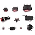 Electronic Spices Combo of 10 type switch Slide, Push, and Rocker switch 5 pieces each for project