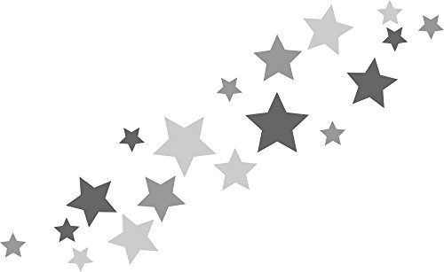 18 Stück selbstklebende Sterne Autoaufkleber, Türaufkleber, Fahrradaufkleber, Wandtattoo tricolore-grau, anthrazit, Fensterdekoration Fensterbild / Fensteraufkleber für In- und Outdoor 62s1