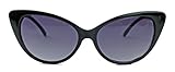 Kunststoff-Rahmen in schwarz 50er 60er Jahre Damen Retro Sonnenbrille Cat Eye Katzenaugen schwarz