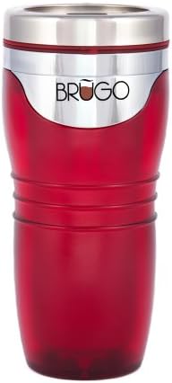 Brugo New 3rd Generation Leak Proof Brugo Travel Mug with BuiltIn Temperature Control Chamber, BPA Free, Ruby Red