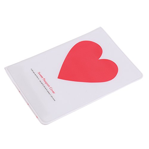 Preisvergleich Produktbild MagiDeal Schöne Reisepass Schutzhülle, Premium PVC Passhülle Halter Brieftasche - Mappe für Pass, Visitenkarten, Kreditkarten, Bordkarten, Tickets usw. - Herz, Onhe Tag