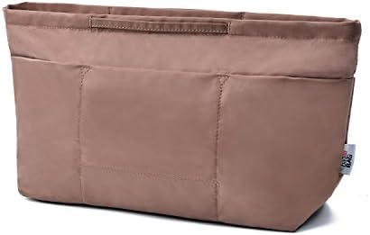 bag in bag Handbag Pouch Insert Bag Organiser Lightwight Expandable with Handles Jumbo Size Shaper fits Neverfull M ( Large, Coffee)
