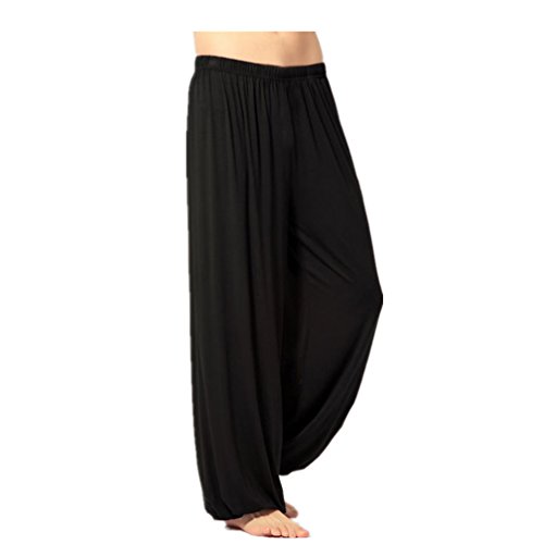 WEINISITE Yoga pantalones Entrenamiento Pantalones para Hombre (Negro, XL)