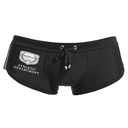 Pantaloncini Uomo Bcfuda Uomo Costume da Bagno Moda Pure Swimming Pantaloni Pocket Tronchi a Tinta Unita Elastico Boxer con Taschino e Coulisse