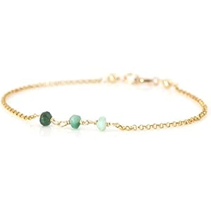 Drei Smaragde mit Ombré Effekt Armband