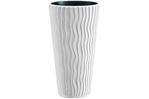 PROSPERPLAST Zanvic Vaso MOD. Sandy Slim 400. Misura 39 x 71 cm, Bianco, 39 cm
