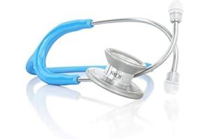MDF Instruments MD One Epoch - Estetoscopio de doble cabeza de titanio premium, MDF777T14, color azul claro y plateado