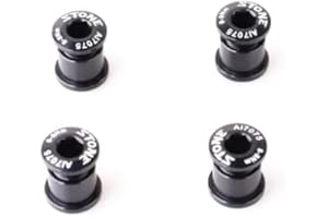 STONE - 4 Tuercas y Tornillos de Plato de Bicicleta MTB Gravel Monoplato CNC Aluminio 7075-T651 compatible con SRAM, SHIMANO, ROTOR, STONE, FSA, RACEFACE, SUNRACE, GARBARUK, WOLF TOOTH, T.A
