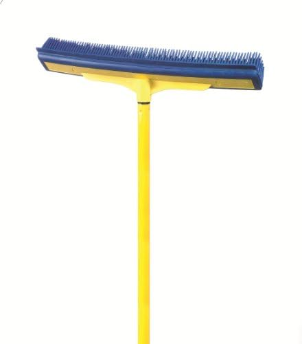 Smart Broom YT-16BY 16" Multi-Purpose Squeegee Broom Head in Blue/ Yellow, (Pack of 12)