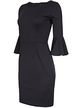 Laeticia Dreams Damen Kleid Knielang Trompetenärmel S M L XL