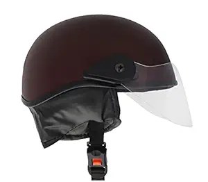 Western Era Stylish Lovable Half Face Helmet for Kids || Baby Safety and Comfort || (3-12 Years) (Maroon Matte)