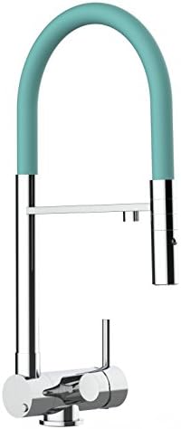 3-Way Kitchen Sink Filter Tap mixer with folding spout 6cm tuquoise tiffany spout and 2 jets spray / under window / Swivel Spout / Professional / Restaurant / Home / Kitchen faucet for all water filter system