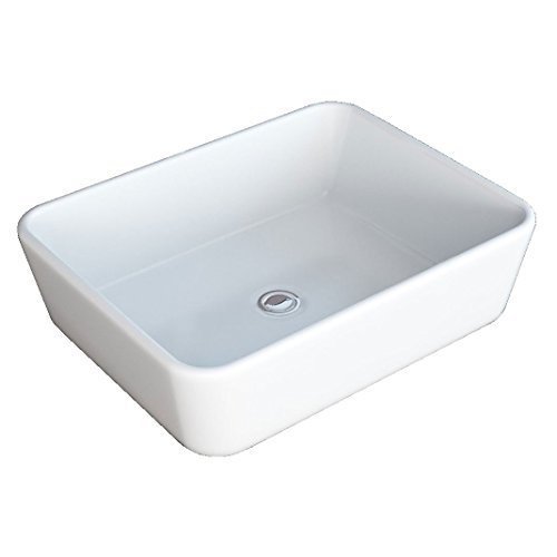 NEG Waschbecken Uno32A (eckig) Aufsatz-Waschschale/Waschtisch (weiß) mit schmalem Rand und Nano-Beschichtung