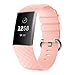 Produktbild MuSheng Armband für Fitbit Charge 3, Weich Silikon Ersatz Band Uhrenband Fitness Armband Verstellbares Mode Strap für Fitbit Charge 3 (Rosa)