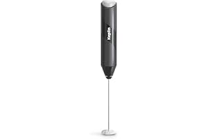 Keplin Handheld Milk Frother - Stainless Steel Electric Whisk - Portable Battery-Operated Coffee Frother for Lattes, Matcha, Protein Shakes - Ergonomic, Compact, Easy to Clean (Battery Not Included)