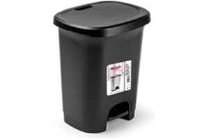 CABLEPELADO - Cubo basura plastico apertura pedal 8 Litros - Cubo Reciclar - pedal 8L- PP5 - plástico Resistente - fácil apertura 8 litros color negro