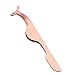3 Pack Eyelashes Clip Stainless Steel False Eyelashes Extension Applicator Tool Fish Tail Clip Tweezers Nipper Tool (Rose Gold)