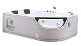 vendo bañera hidromasaje de esquina Regulador de presión de agua Aspiración agua Circulación agua 1 Luz Led grande 2 Cojines 2 Altoparlantes 1 Porta toalla 1 Luz Led Grifería incluida Bañera de acrílico sanitario de alta calidad de color blanco Peso: 100 kg Estructura de acero Cromoterapia La bañera "Luna" es una de las más equipadas de la gama de bañeras de hidromasaje que nosotros vendemos. Muy cómoda y espaciosa, permite a dos personas bañarse juntas.