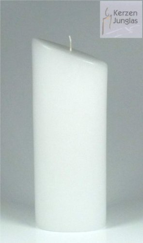 Kerze Oval, weiss für Hochzeit, Taufe 23x9 cm - 8616 - Kerzenrohling, Formenkerze 230x90 mm zum Basteln und Verzieren