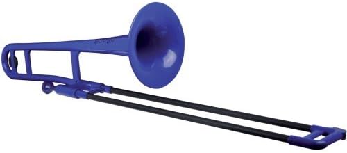 pBone Plastic Trombone with Mouthpiece and Carry Bag - Bb Student Beginner - Blue