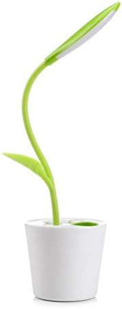 IPUIS LED Desk Lamp with 3 Brightness Levels, Adjustable and Dimmable LED Table Lamp, Natural Cold Light, Flexible, Foldable, for Best Vision Protection, Pot for Pencils, Pens, Brush, for Kids and Students, light green