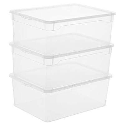 SUNDIS 4048003 CB Boîte à Chaussure pour Homme Plastique Transparent 36.5 x 26.5 x 14 cm. cm Lot de 3