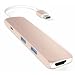 Satechi Slim Aluminum Type-C Multi-Port Adapter with Type-C Charging Port 4K HDMI 30Hz Video Output and 2 USB 3.0 Ports for MacBook 12 and New MacBook Pro 2016 Space Gray Rose Gold RS.7949.00