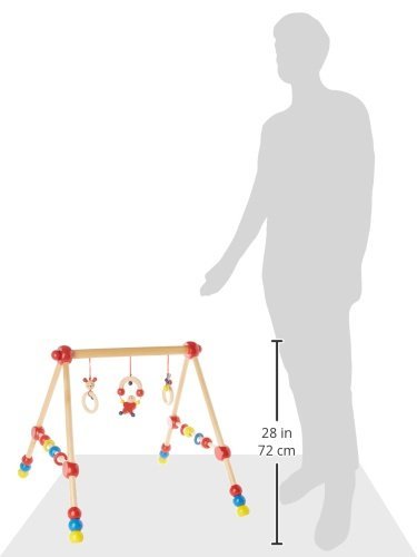 Bieco 23000014 – Baby Holz Spieltrapez höhenverstellbar ca. 64 x 55 cm, rot - 8