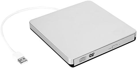 Emmaky CD Drive External USB 2.0 DVD-R CD-RW DVD drive for Apple MacBook Air,Macbook Pro,Mac OS,PC Laptop(Silvery)