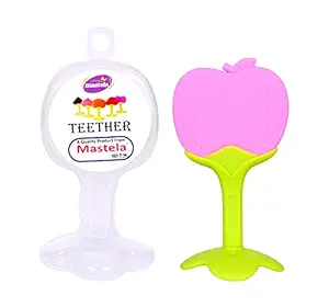 Mastela? Single Silicone Fruit Shape Teether for Baby/Toddlers/Infants/Children (Apple, Pack of 1)