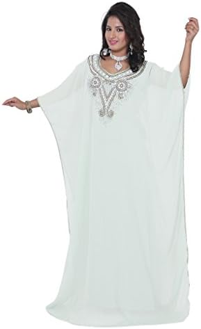 OKS Women's Kaftan Farasha Maxi Dress N6- White