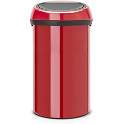 Brabantia 402487 Poubelle Touch Bin, 60 L - Rouge passion