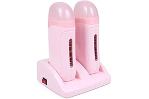 LOVE CRAZY Doble Calentador de Cera Tibia Roll-on, Kit de 2 Huecos Depilación Estética Fundidor