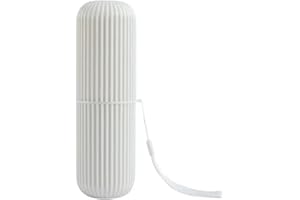 AMBIROSE FASHION Toothbrush Toothpaste Holder Storage Case Portable For Home Bathroom Travel Uni Camping Work Business Holiday Essentials Also use as Mouthwash Cup (White)