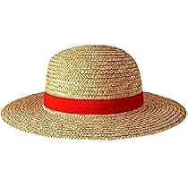 Chapeau Luffy En Paille De Blé – Cordon élastique Au Menton – Cosplay One Piece Ou Plage – Taille Enfant Et Adulte