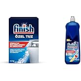 Finish Dishwasher Salt (1 x 1500 g) and Finish Dishwasher Polisher & Dryer Lemon (1 x 800 ml)